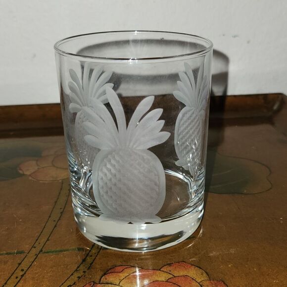 Other - Pineapple Etched Coastal Decor Glass 14 oz.